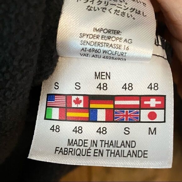 Spyder Men’s S Black Zipper Thick Long Sleeve Pocket Outdoor Pullover Jacket - Picture 5 of 8